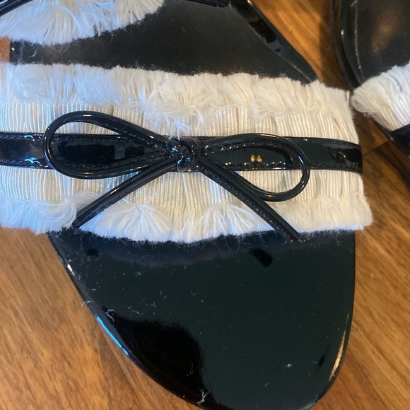 Jeffrey Campbell Nutmeg Slingback Heels Bow Patent Black Fringe - Picture 6 of 9